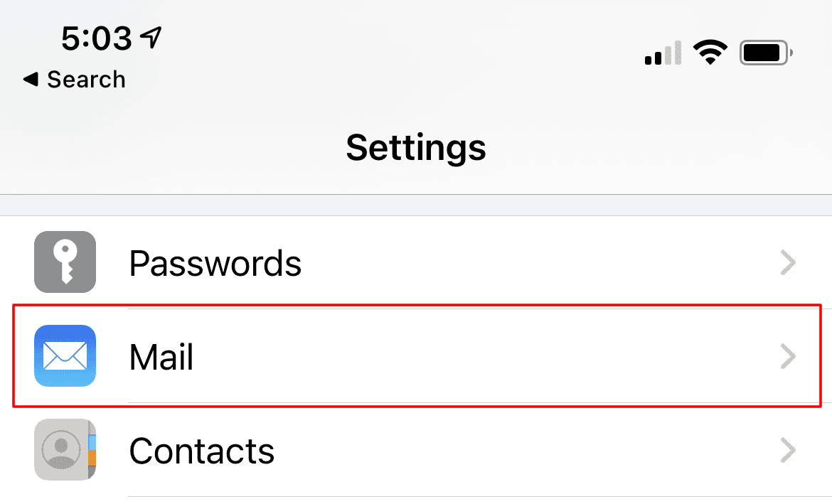 iPhone home screen with Settings app