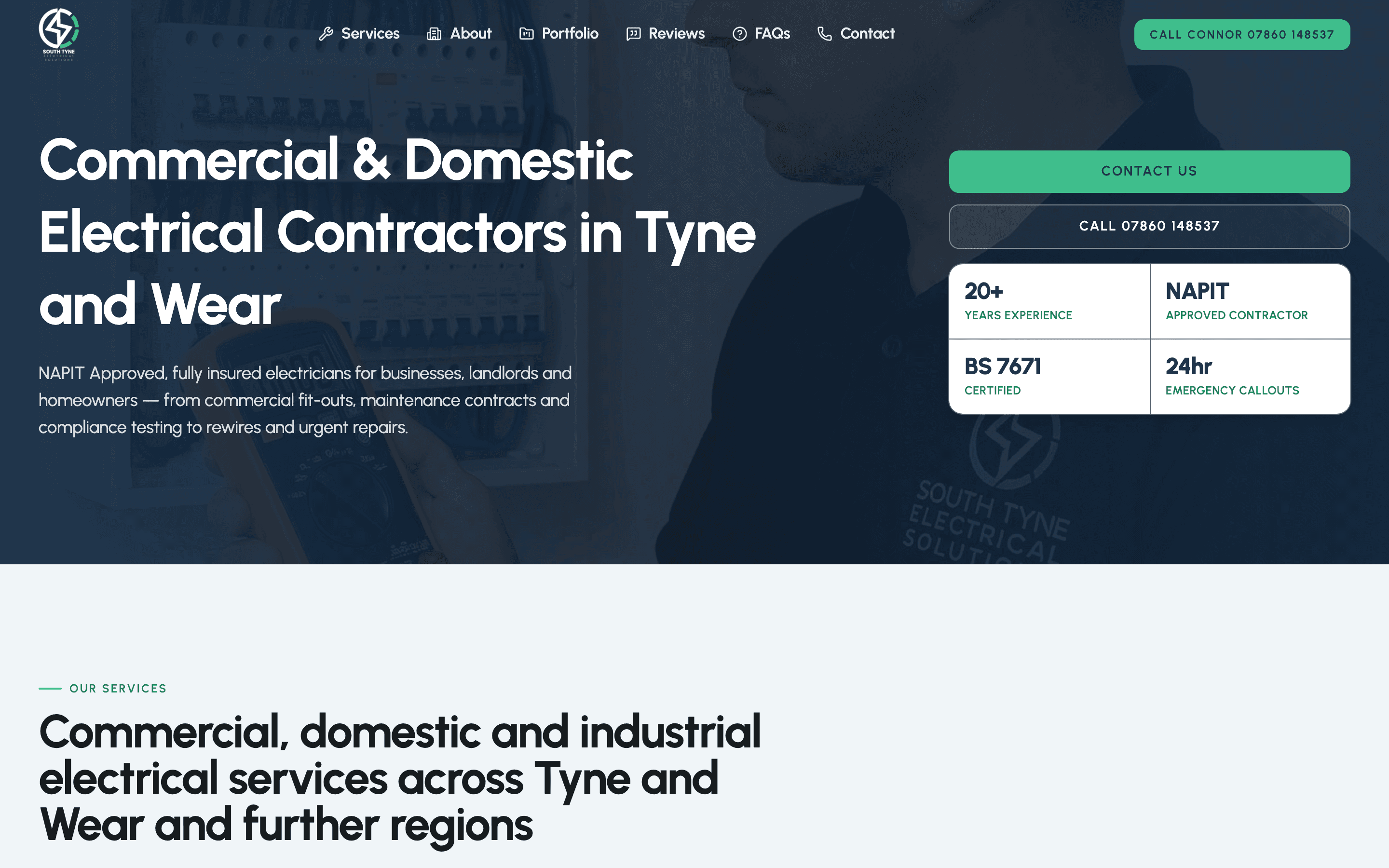 South Tyne Electrical Solutions website screenshot